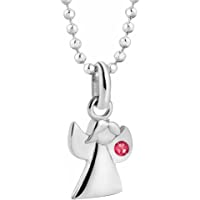 Los mejores  - butterfly Cadena para niña plata de ley 925- Elementos de Swarovski- colgante con ángel- rosa- 36-40 cm